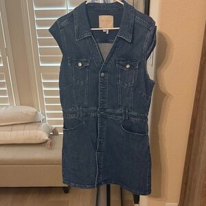 Paige Sleeveless Dark Wash Denim Dress